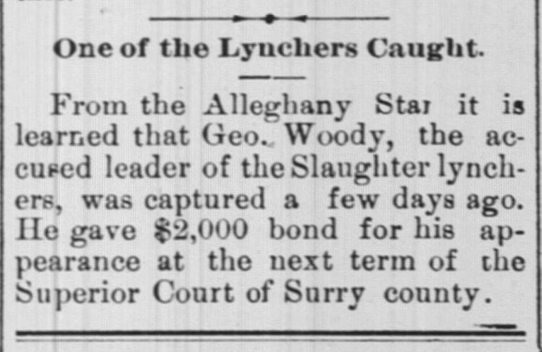 One of the Lynchers Caught &mdash; Geo. Woody captured