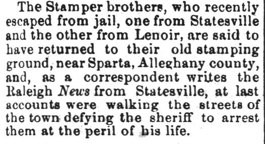 The Stamper brothers returned to their old stamping ground near Sparta